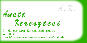 anett keresztesi business card